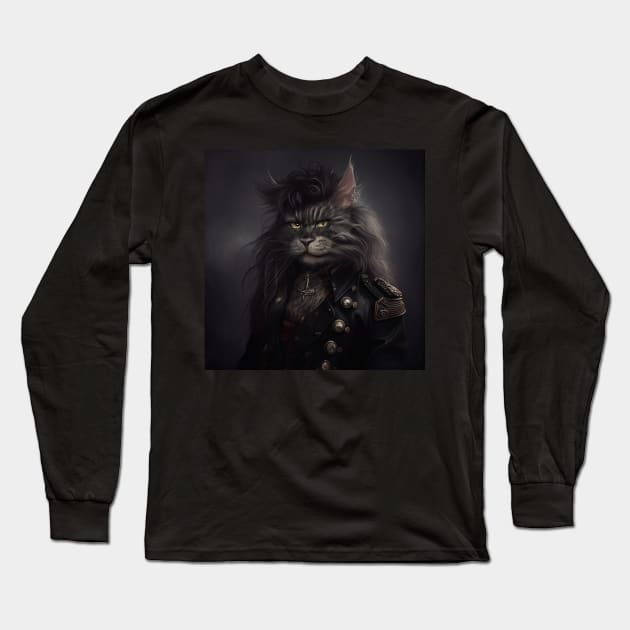 Metal cat Long Sleeve T-Shirt by Vapison